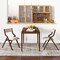 Costway Folding Dining Chair Set of 2 Wooden Upholstered Modern Linen Fabric Padded Seat